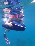 Close view of a guest riding a SeaNXT ocean jet