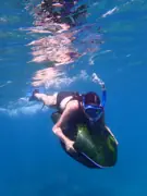 SeaNXT rider swimming beneath the surface
