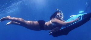 Powered underwater jetski scooter snorkeling tour in Antigua